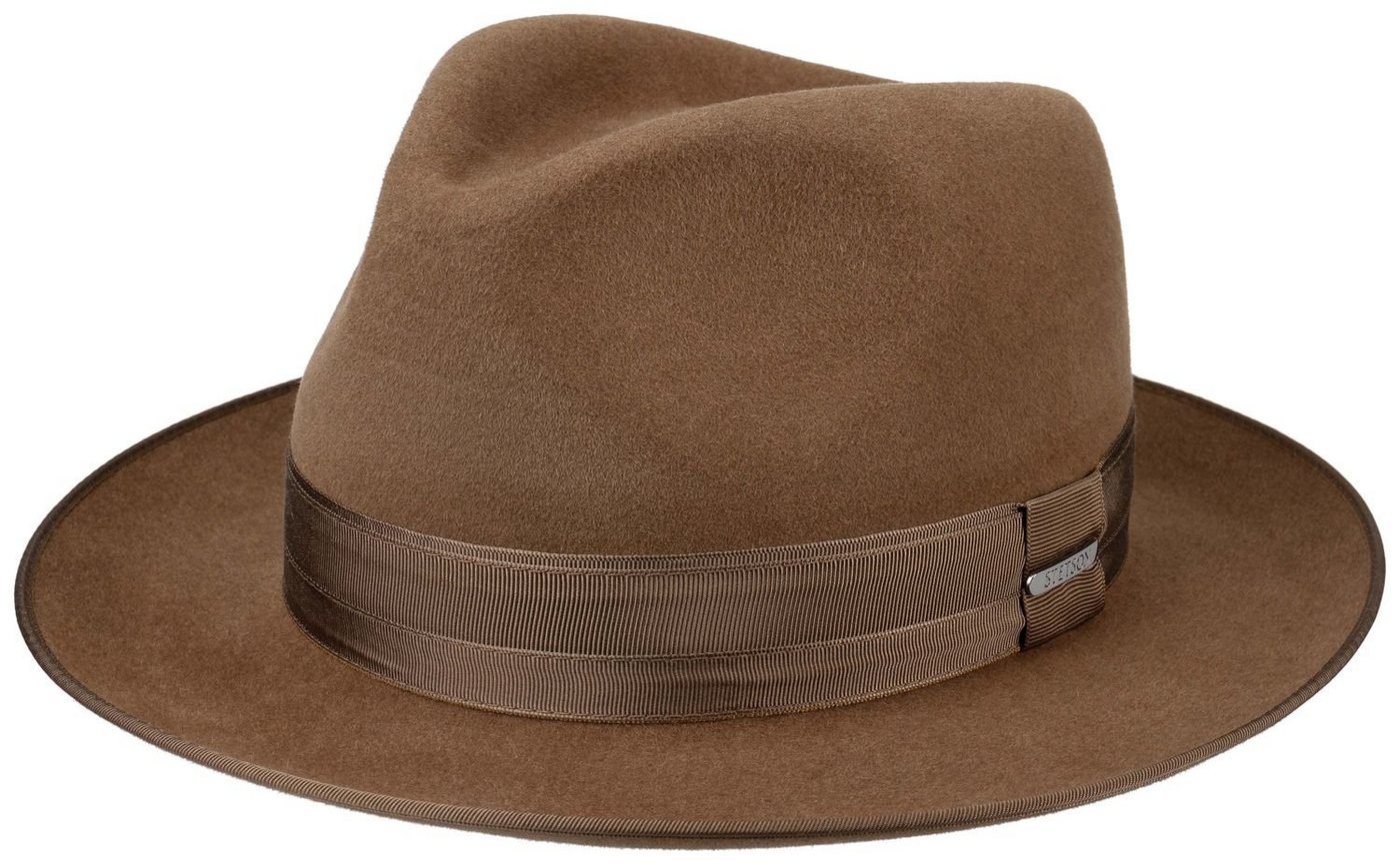 Stetson Filzhut Fedora Furfelt Antilope mit feinem Ripseinfass von Stetson