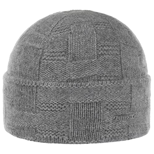 Stetson Fintona Kaschmirmütze Melierte Beanie mit Umschlag Eleganter Wärmeschutz Herbst Winter grau-meliert One Size von Stetson
