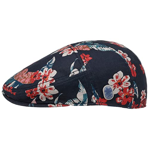 Stetson Flowlin Flatcap Schiebermütze mit Blumenprint Leinen Mehrfarbige Ballonmütze Damen Herren Frühjahr Sommer blau M (56-57 cm) von Stetson