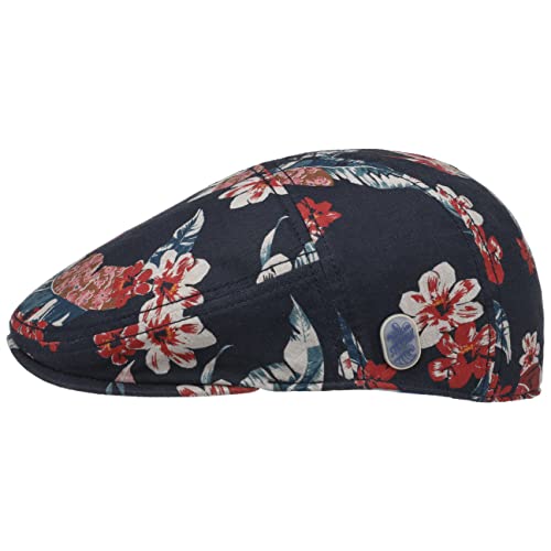 Stetson Flowlin Flatcap - Mütze mit Blumenprint - Schiebermütze aus Leinen - Mehrfarbige Ballonmütze - Damen & Herren - Frühjahr/Sommer blau XL (60-61 cm) von Stetson