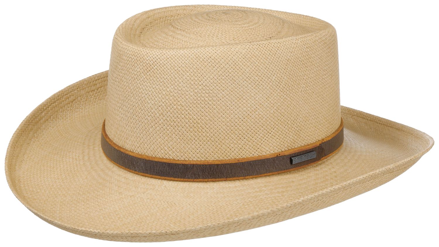 Stetson Gambler Panama Westernhut mit Lederband-Garnitur von Stetson