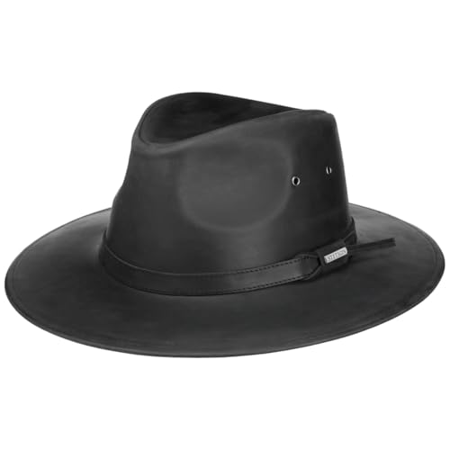 STETSON Westernhut Buffalo Lederhut Herrenhut Sommer Winter schwarz M (56-57 cm) von Stetson
