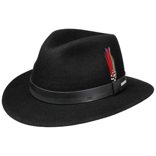 Stetson Traveller Wollhut Ledergarniturband Herren Made in EU schwarz L (58-59 cm) von Stetson