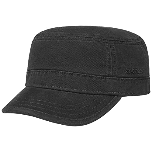 Stetson Gosper Army Cap Damen/Herren - Urban Armycap aus Baumwolle - Militärcap mit UV-Schutz 40 - Mütze Militär Sommer/Winter schwarz XL (60-61 cm) von Stetson