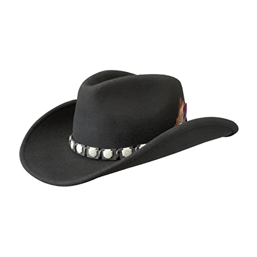 Stetson Hackberry Westernhut Herren - Cowboyhut Traveller aus Wollfilz (Asahi Guard®) - Wollfilzhut wasserabweisend - Outdoorhut mit formbarer Krempe - Filzhut Sommer/Winter schwarz M (56-57 cm) von Stetson
