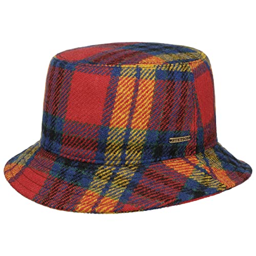 Stetson Harris Tweed Bucket Wollhut - Bunter Hut - Buchanan-Tartan-Stil - Kariert mit Überkaro - Herbst/Winter - Made in Germany - Unisex bunt 56 cm von Stetson