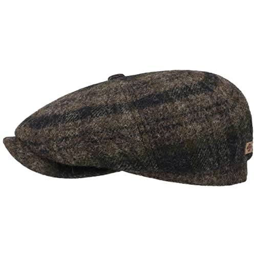 Stetson Hatteras Beeswax Shetland Wool Flatcap - Zweifarbige Mütze - Klassisches Design - Herren - Wintermütze mit Schirm - Wollcap für Herbst/Winter braun-blau L (58-59 cm) von Stetson