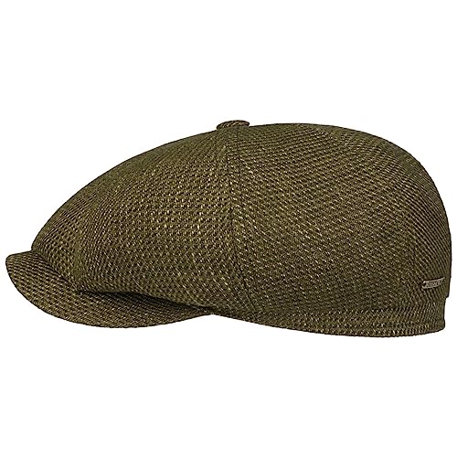 Stetson Hatteras Brinkley II Flatcap - Klassische Schiebermütze - UV-Schutz-Mütze - Made in Italy - Herren - Frühjahr/Sommer dunkeloliv 55 cm von Stetson