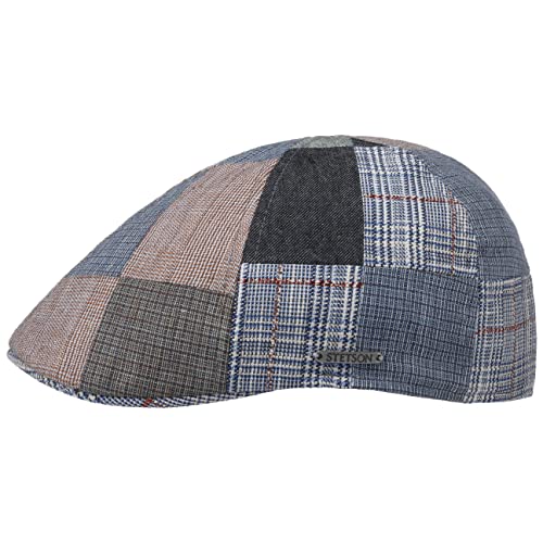 Stetson Hatteras Clarson Patchwork Flatcap Herren - Made in The EU - Mit Leinen (78%) - Mit Baumwollfutter - Patchwork-Muster - 6-teilige Gatsby Cap - Sommer/Winter bunt S (54-55 cm) von Stetson
