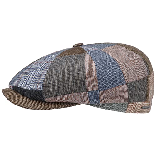 Stetson Hatteras Clarson Patchwork Flatcap Schirmmütze Leinencap Ballonmütze Herren - Made in The EU mit Schirm, Futter Frühling-Sommer Herbst-Winter - M (56-57 cm) bunt von Stetson