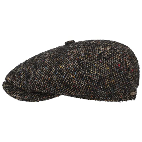 Stetson Hatteras Colour Dots Flatcap - Schirmmütze mit Farbneps - Klassische Ballonmütze - Mehrfarbig melierte Wollcap - Made in The EU - Herren - Herbst/Winter schwarz 56 cm von Stetson