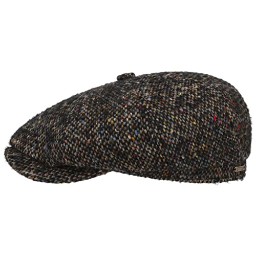 Stetson Hatteras Colour Dots Flatcap Schirmmütze Klassische Ballonmütze Mehrfarbig melierte Wollcap Made in EU Herren Herbst/Winter schwarz 61 cm von Stetson