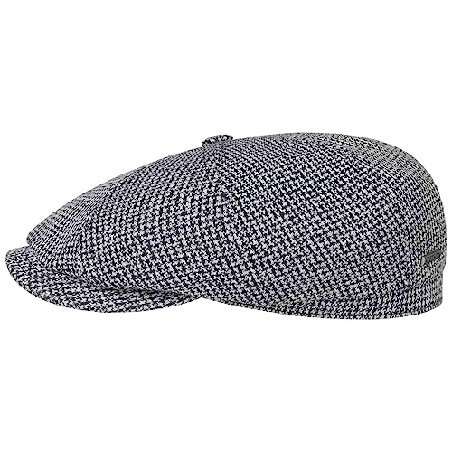 Stetson Hatteras Cotton Jersey Flatcap - Zweifarbige Mütze - Unisex - 100% Baumwollcap mit UV-Schutz 40+ - Made in The EU - Frühjahr/Sommer schwarz-weiß L (58-59 cm) von Stetson