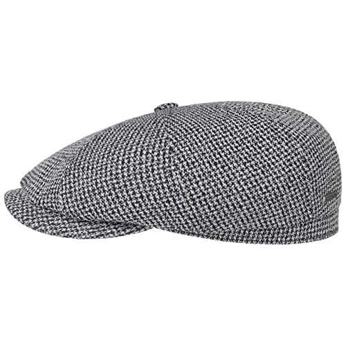 Stetson Hatteras Cotton Jersey Flatcap Zweifarbig Unisex 100% Baumwolle UV-Schutz 40+ Made in EU Frühjahr Sommer schwarz-weiß M (56-57 cm) von Stetson