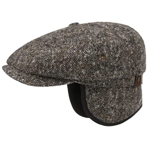 Stetson Hatteras Donegal Earflaps Cap Mütze Herren Tweed-Wollcap Herbst Winter grau 58 cm von Stetson