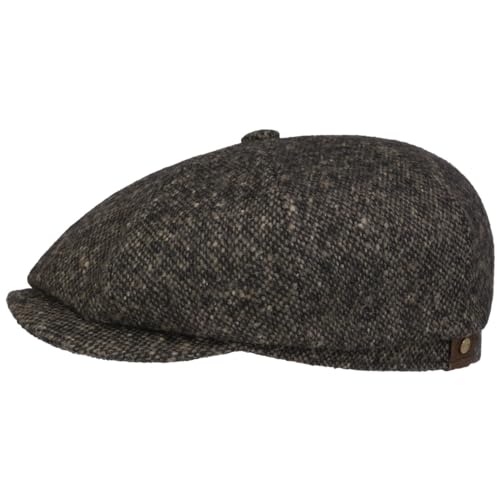 Stetson Hatteras Donegal Schirmmütze Damen/Herren - Made in The EU - Aus 100% Schurwolle - 100% Baumwollfutter - Farbvielfalt - Auch Übergrößen erhältlich - Flatcap Herbst/Winter anthrazit-grau 55 cm von Stetson