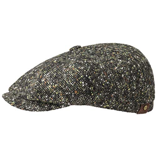 Stetson Hatteras Donegal Schirmmütze Flatcap Ballonmütze Tweedcap Wintercap (59 cm - Oliv-schwarz) von Stetson