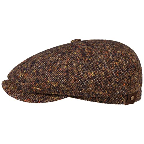 Stetson Hatteras Donegal Schirmmütze Flatcap Ballonmütze Tweedcap Wintercap (59 cm - braun-blau) von Stetson