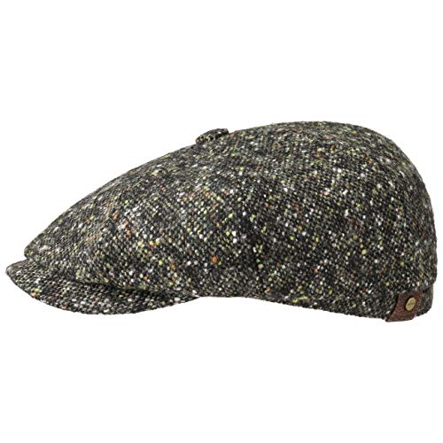 Stetson Hatteras Donegal Schirmmütze Flatcap Ballonmütze Tweedcap Wintercap (61 cm - Oliv-schwarz) von Stetson