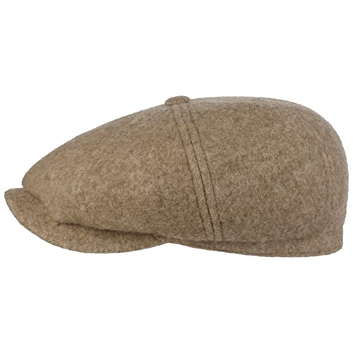Stetson Hatteras Doubleface Flatcap Melierte Mütze Winter aus Wolle Kappe mit Baumwollfutter Made in EU Herren Herbst Winter beige XXL (62-63 cm) von Stetson