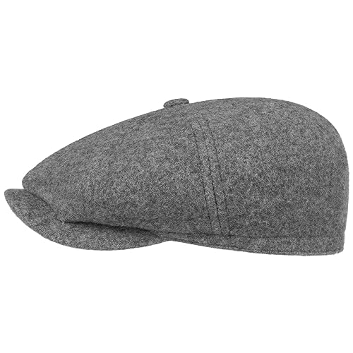 Stetson Hatteras Doubleface Flatcap Melierte Mütze Winter aus Wolle Kappe mit Baumwollfutter Made in EU Herren Herbst Winter grau-meliert M (56-57 cm) von Stetson