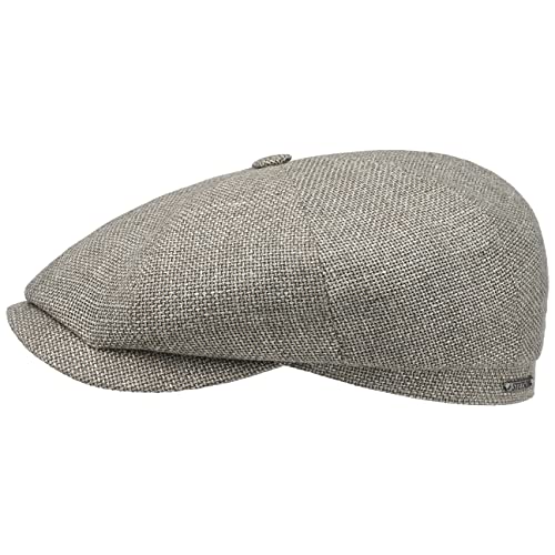 Stetson Hatteras Ellington Flatcap - Melierte Mütze - Klassische Schiebermütze - Wide-Fit-Style - Made in The EU - Damen & Herren - Ganzjährig grau-beige 61 cm von Stetson