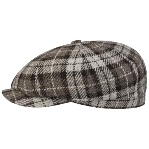 Stetson Hatteras Flatcap Harris Tweed Herren Winter Made in EU Dunkelbraun 61 cm von Stetson
