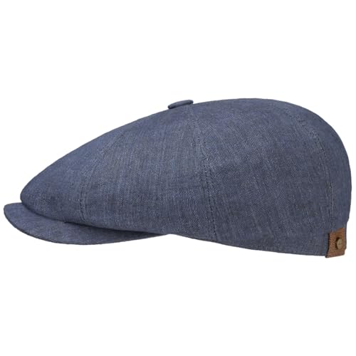Stetson Hatteras Flat Cap Leinen Damen Herren Baumwollfutter UV 40+ Schirmmütze Frühjahr Sommer dunkelblau 57 cm von Stetson