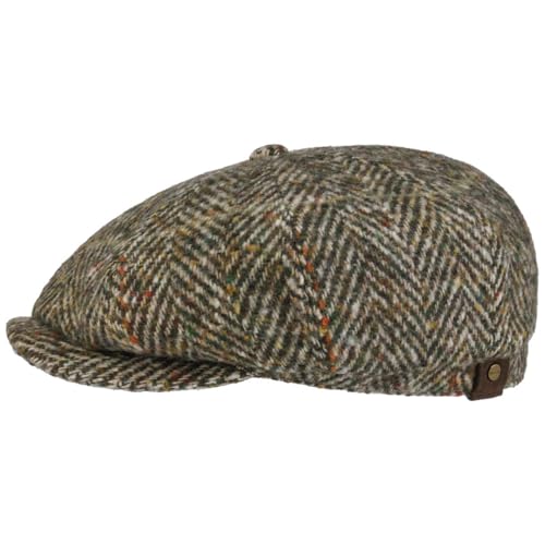 Stetson Hatteras Herringbone Flatcap Herren aus Schurwolle Baumwollinnenfutter Herbst Winter beige 60 cm von Stetson
