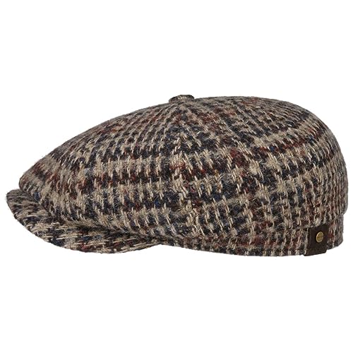 Stetson Hatteras Hoback Virgin Wool Flatcap - Mehrfarbige Mütze - Elegante Schirmmütze - Melierte Wollcap für Herren - EU-Herstellung - Herbst/Winter beige 60 cm von Stetson