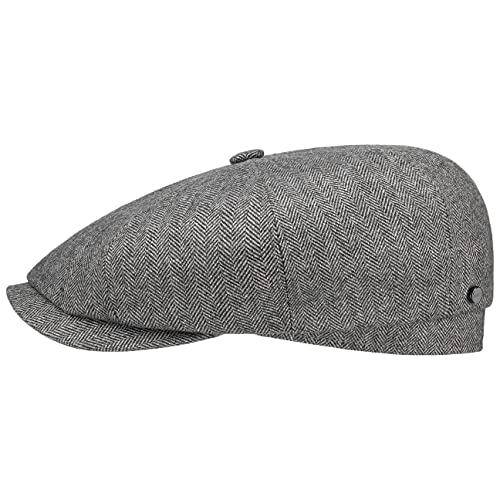 Stetson Hatteras Kaschmir Seide Flat Cap Damen Herren Made in Germany Kaschmirmütze Schurwolle Sommer Winter grau 58 cm von Stetson