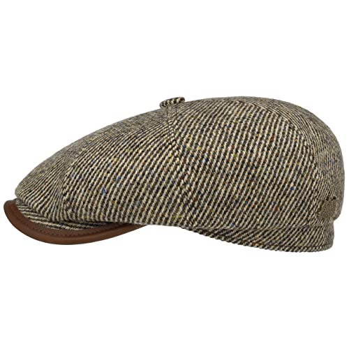 Stetson Hatteras Lifton Flatcap - Mehrfarbige Mütze - Klassische Ballonmütze - Alpakawolle & Baumwollfutter - Handgefertigt in Deutschland - Herren - Herbst/Winter beige-braun 62 cm von Stetson