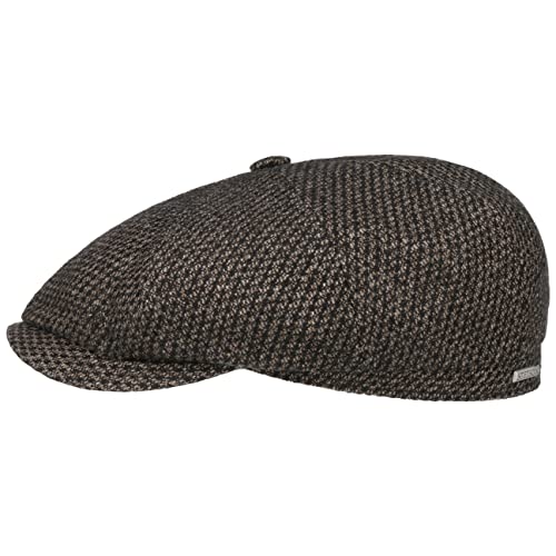 Stetson Hatteras Milbridge Wool Flatcap - Elegante Schirmmütze - Wollcap mit meliertem Muster - Made in The EU - Herren - Herbst/Winter beige L (58-59 cm) von Stetson