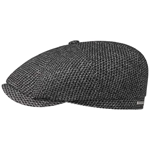 Stetson Hatteras Milbridge Wool Flatcap - Elegante Schirmmütze - Wollcap mit meliertem Muster - Made in The EU - Herren - Herbst/Winter grau XL (60-61 cm) von Stetson
