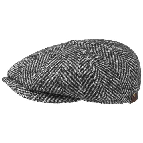 Stetson Hatteras Schildmütze - Hochwertige Schirmmütze Damen/Herren - 100% Schurwolle - Flatcap mit Baumwollfutter - Wollcap Herbst/Winter schwarz 59 cm von Stetson