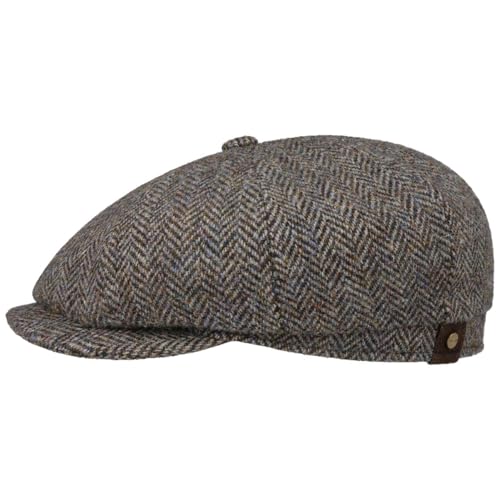 Stetson Hatteras Schirmmütze Fischgrat Harris Tweed Made in EU Herren anthrazit-beige 57 cm von Stetson