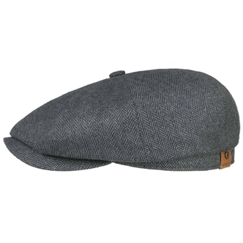 Stetson Herren Seide Fischgräten Hatteras Zeitungsjunge Kappe Dunkelgrau 57cm von Stetson