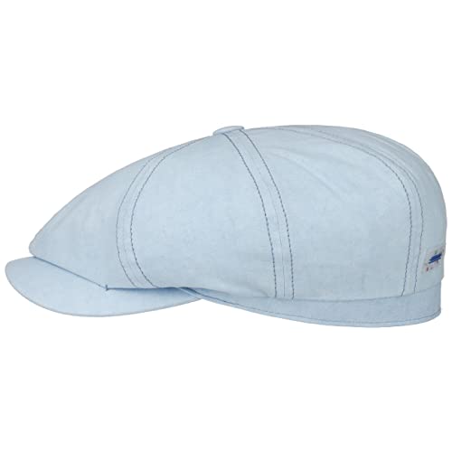 Stetson Hatteras Sustainable Cotton Flatcap Schirmmütze Ballonmütze Baumwollcap Damen/Herren - Made in The EU mit Schirm Frühling-Sommer - S (54-55 cm) hellblau von Stetson