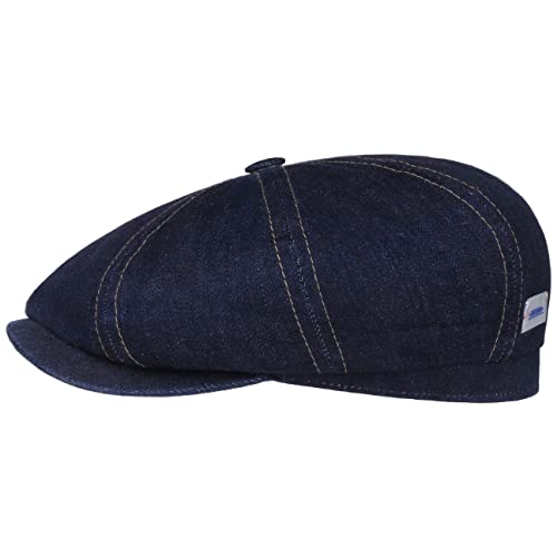 Stetson Hatteras Sustainable Denim Flatcap Schirmmütze Ballonmütze Herren - Made in The EU mit Schirm, Schirm Frühling-Sommer - S (54-55 cm) Denim von Stetson