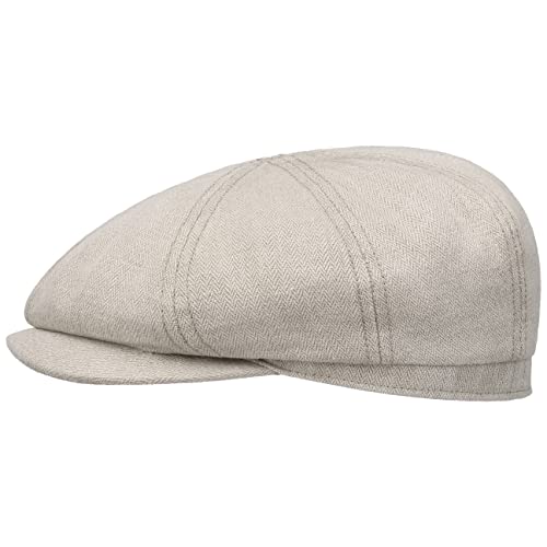 Stetson Hatteras Sustainable Flatcap - Einfarbige Mütze - Klassische Form - Leinen-Sommermütze mit UV-Schutz - Made in The EU - Herren - Frühjahr/Sommer Hellbeige 55 cm von Stetson