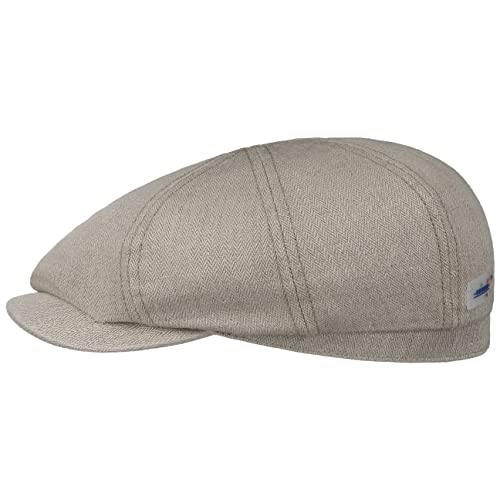 Stetson Hatteras Sustainable Light Flatcap - Schirmmütze mit Fischgrätmuster - Kappe aus Leinen - Made in The EU - Herren - Frühjahr/Sommer beige 59 cm von Stetson