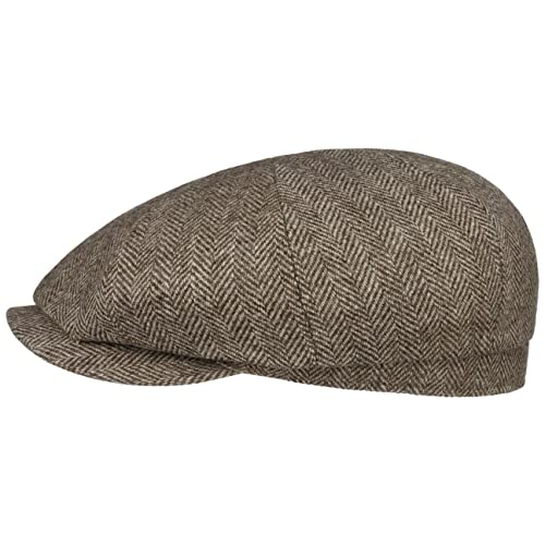 Stetson Hatteras Undyed Wool Flatcap Ballonmütze Schirmmütze Wollcap Herren - Made in The EU mit Schirm, Futter Herbst-Winter - M (56-57 cm) beige-braun von Stetson