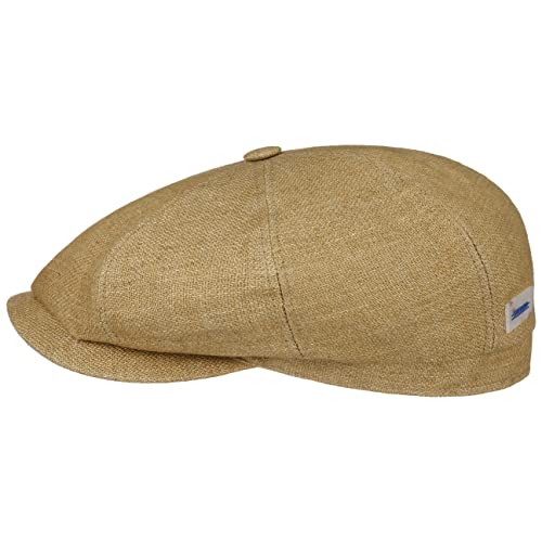 Stetson Hatteras Uni Sustainable Linen Flatcap Schirmmütze Ballonmütze Leinencap Herren - Made in The EU mit Schirm, Futter Frühling-Sommer - L (58-59 cm) beige von Stetson