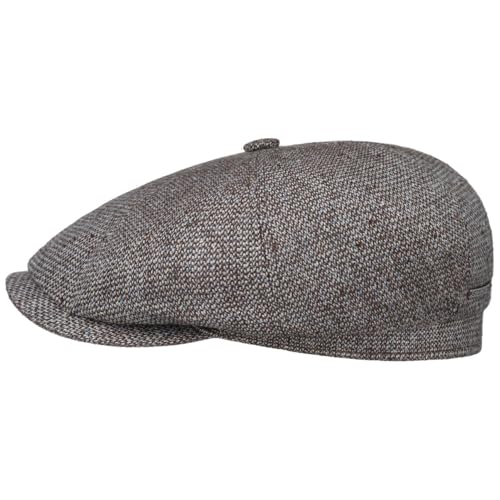 Stetson Winhall Silk Flatcap Mehrfarbige Klassische Schirmmütze mit Baumwollfutter Ballonmütze aus Seide Made in Germany Herren Frühjahr Sommer braun-blau 56 cm von Stetson