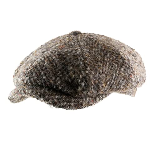 Stetson Hatteras Wool Colour Neps Flatcap - Klassische Schirmmütze - Schiebermütze im Fischgrätdesign - Herren - Herbst/Winter - Made in The EU grau 58 cm von Stetson