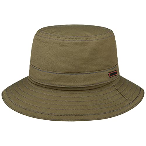 Stetson Haymount Bucket Outdoorhut Stoffhut Regenhut Fischerhut Anglerhut Herren - mit Futter Frühling-Sommer Herbst-Winter - M (56-57 cm) Oliv von Stetson