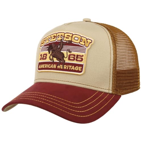 Stetson Heritage Rodeo Trucker Cap Basecap Herren Sommer Winter beige-rot One Size Small von Stetson