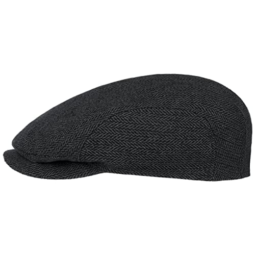 Stetson Herringbone Silk Driver Flatcap Schirmmütze Schiebermütze Seidencap Herren - Made in The EU mit Schirm, Futter Frühling-Sommer - 60 cm anthrazit von Stetson