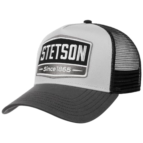 Stetson Highway Trucker Cap Snapback Baumwolle One Size Herren Sommer Winter grau-schwarz One Size Small von Stetson