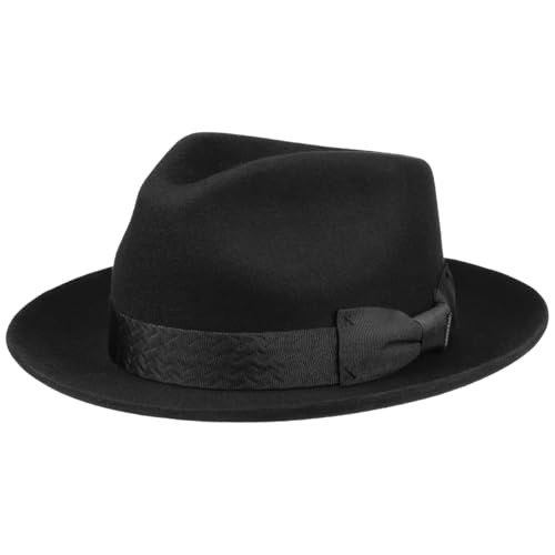 Stetson Hillsides Fedora Wollfilzhut Herren Herbst Winter schwarz M (56-57 cm) von Stetson